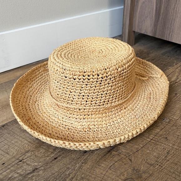 Scala Accessories - Scala Twisted Raffia Straw Bow Boater Hat